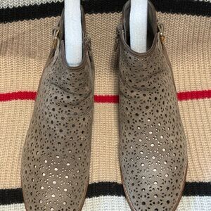 Cole Haan Tan Ankle Booties with Sparkling Embellishments